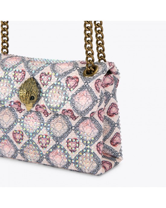 Kurt Geiger Diamand Crystal Fabric Mini Kensington Τσάντα Ώμου