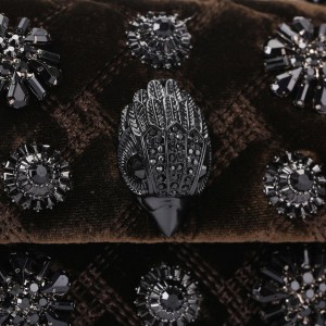 Kurt Geiger Velvet Mini Kensington Deep Brown Crystal Τσάντα Kurt Geiger Velvet Mini Kensington Deep Brown Crystal Τσάντα