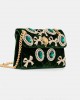 Kurt Geiger Velvet Mini Kensington Dark Green Τσάντα Kurt Geiger Velvet Mini Kensington Dark Green Τσάντα