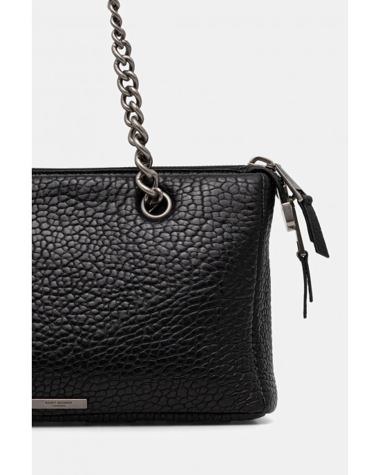 Kurt Geiger Kensington Shoulder Kurt Black Leather Τσάντα