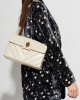 Kurt Geiger Leather Kensington Patent Cream Τσάντα Ώμου