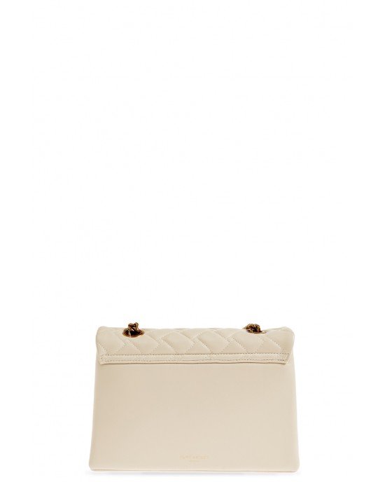 Kurt Geiger Leather Kensington Patent Cream Τσάντα Ώμου
