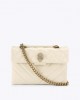 Kurt Geiger Leather Kensington Cream Leather Τσάντα Ώμου