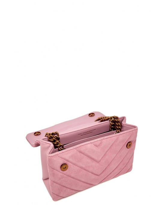 Kurt Geiger Leather Kensington Pink Leather Τσάντα Ώμου