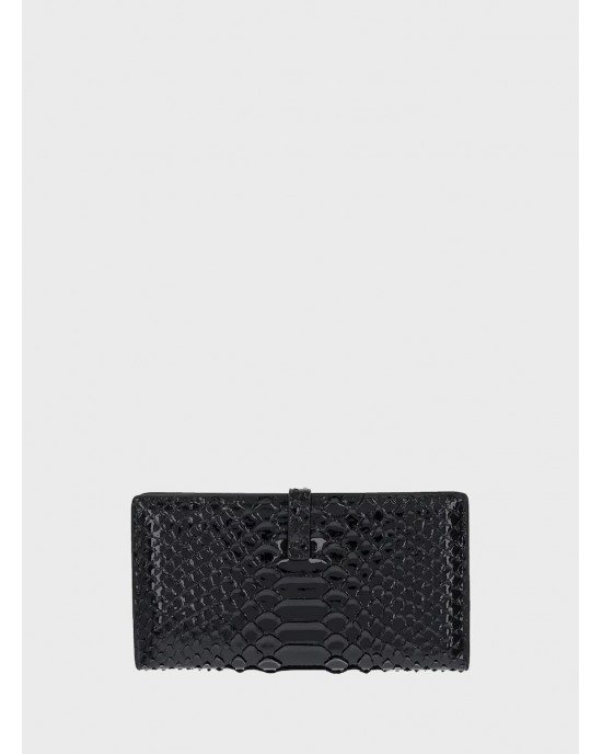 Kurt Geiger Snake Kensington Soft Wallet Black Leather Πορτοφόλι
