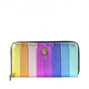 Kurt Geiger Kensington Zip-Around Rainbow Stripe Leather Πορτοφόλι Kurt Geiger Kensington Zip-Around Rainbow Stripe Leather Πορτοφόλι