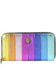 Kurt Geiger Kensington Zip-Around Rainbow Stripe Leather Πορτοφόλι