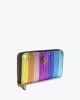 Kurt Geiger Kensington Zip-Around Rainbow Stripe Leather Πορτοφόλι