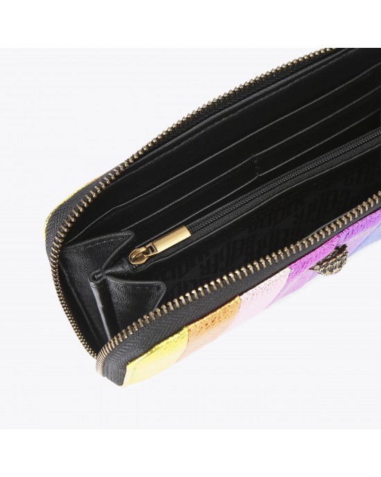 Kurt Geiger Kensington Zip-Around Rainbow Stripe Leather Πορτοφόλι