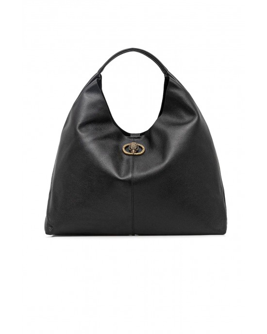 Kurt Geiger Chelsea Large Slouch Hobo Black Δερμάτινη Τσάντα
