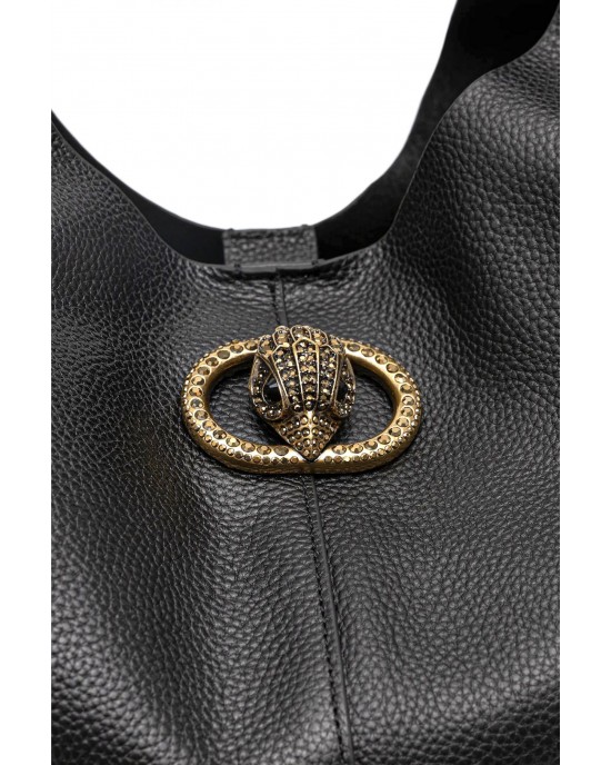 Kurt Geiger Chelsea Large Slouch Hobo Black Δερμάτινη Τσάντα