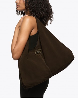 Kurt Geiger Chelsea Large Slouch Hobo Dark Brown Τσάντα Ώμου