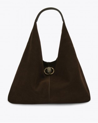 Kurt Geiger Chelsea Large Slouch Hobo Dark Brown Τσάντα Ώμου