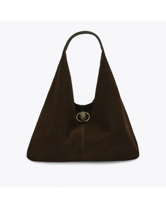 Kurt Geiger Chelsea Large Slouch Hobo Dark Brown Τσάντα Ώμου