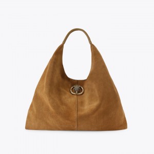 Kurt Geiger Chelsea Large Slouch Hobo Tan Τσάντα