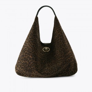 Kurt Geiger Chelsea Large Slouch Hobo Brown Τσάντα Ώμου