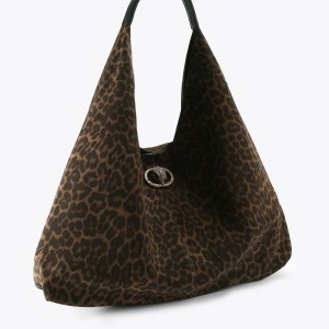 Kurt Geiger Chelsea Large Slouch Hobo Brown Τσάντα Ώμου