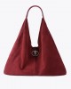 Kurt Geiger Chelsea Large Slouch Hobo Wine Suede Τσάντα Ώμου