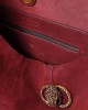 Kurt Geiger Chelsea Large Slouch Hobo Wine Suede Τσάντα Ώμου