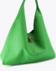 Kurt Geiger Chelsea Large Slouch Hobo Green Leather Τσάντα Ώμου