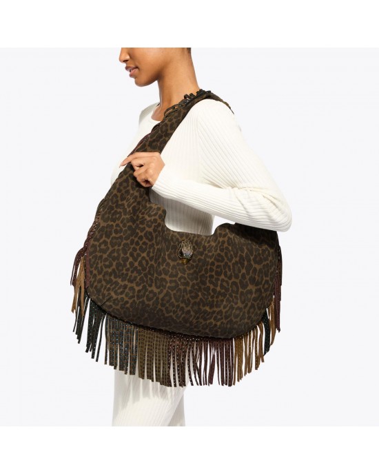 Kurt Geiger Shoreditch LG Hobo Fringe Suede Τσάντα