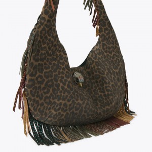 Kurt Geiger Shoreditch Large Hobo Fringe Suede Τσάντα