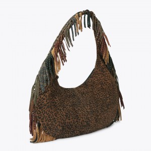 Kurt Geiger Shoreditch LG Hobo Fringe Suede Τσάντα