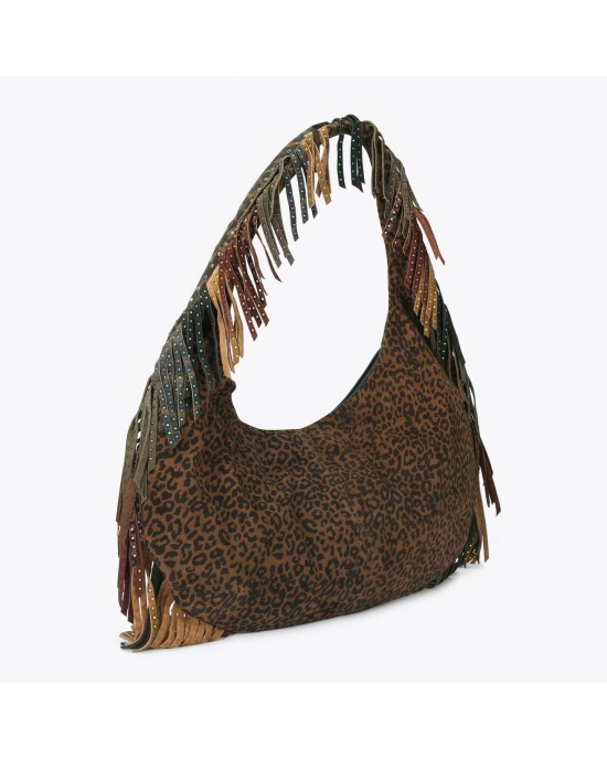 Kurt Geiger Shoreditch LG Hobo Fringe Suede Τσάντα