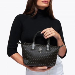 Kurt Geiger Small Recycled Shopper Studs Black Τσάντα Χειρός
