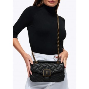 Kurt Geiger Pimlico Black Grained Leather Τσάντα Ώμου