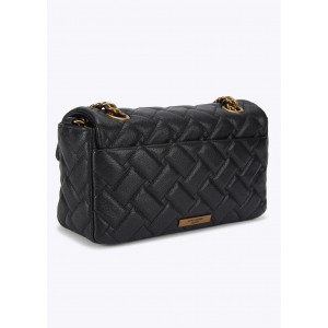 Kurt Geiger Pimlico Black Grained Leather Τσάντα Ώμου