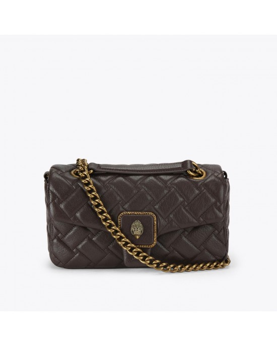 Kurt Geiger Pimlico Brown Grained Leather Τσάντα Ώμου