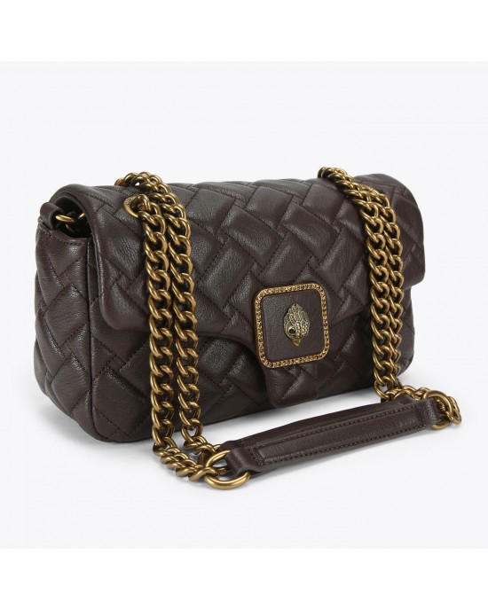 Kurt Geiger Pimlico Brown Grained Leather Τσάντα Ώμου