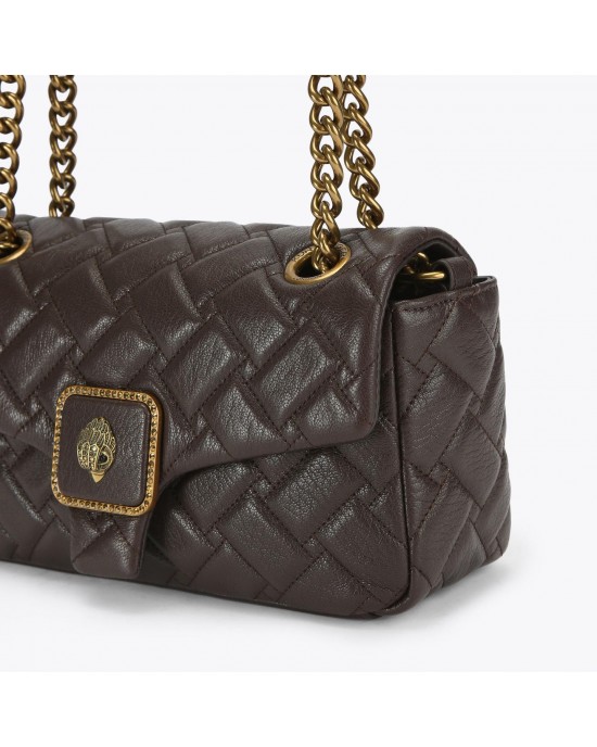 Kurt Geiger Pimlico Brown Grained Leather Τσάντα Ώμου