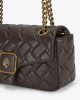 Kurt Geiger Pimlico Brown Grained Leather Τσάντα Ώμου