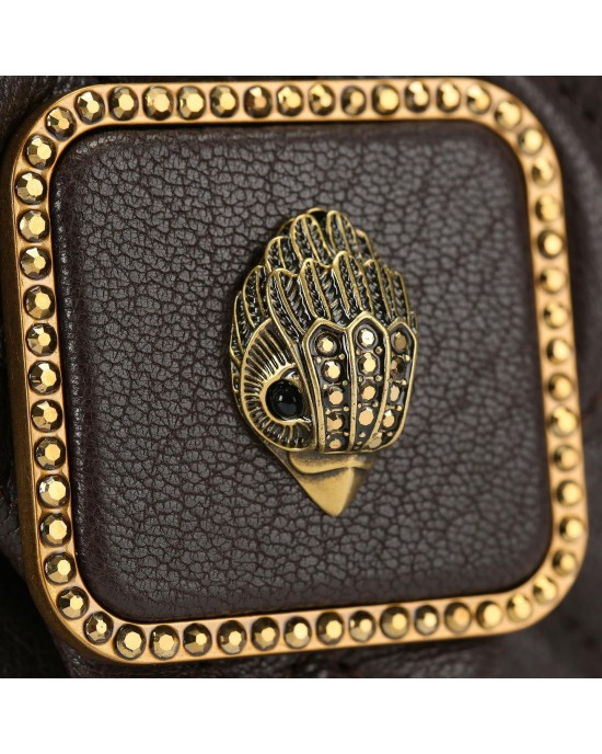 Kurt Geiger Pimlico Brown Grained Leather Τσάντα Ώμου