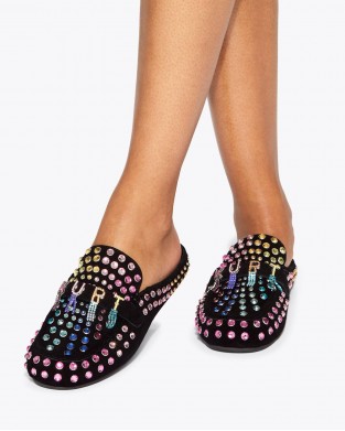 Kurt Geiger Kurt Crystal Slipper Black Combination Παντόφλες
