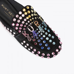 Kurt Geiger Kurt Crystal Slipper Black Combination Παντόφλες