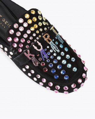 Kurt Geiger Kurt Crystal Slipper Black Combination Παντόφλες