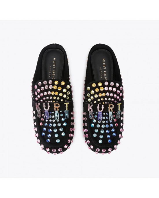 Kurt Geiger Kurt Crystal Slipper Black Combination Παντόφλες