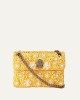 Kurt Geiger Raffia Mini Kensington Yellow Τσάντα