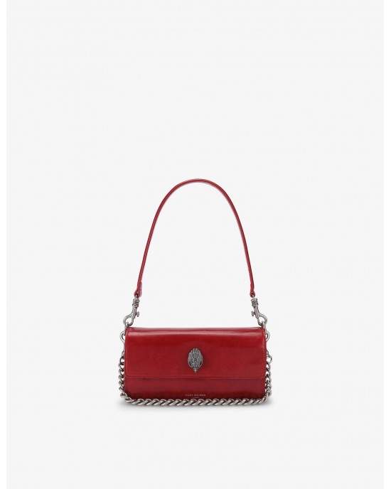 Kurt Geiger Sloane Soft Leather Red Τσάντα Ώμου