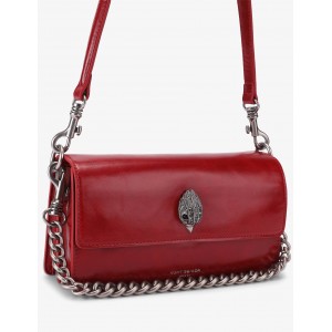 Kurt Geiger Sloane Soft Leather Red Τσάντα Ώμου