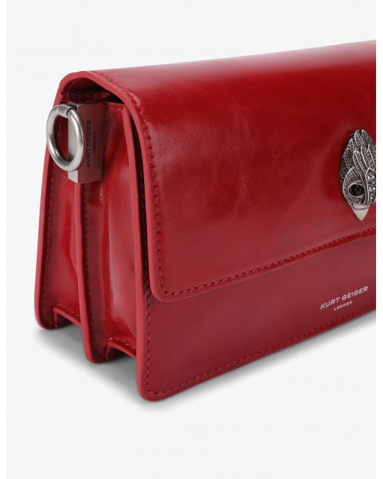Kurt Geiger Sloane Soft Leather Red Τσάντα Ώμου