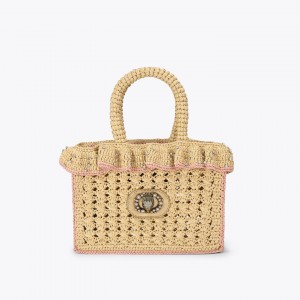 Kurt Geiger Chelsea Ruffle Tote Beige Τσάντα