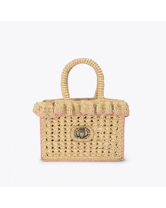 Kurt Geiger Chelsea Ruffle Tote Beige Τσάντα