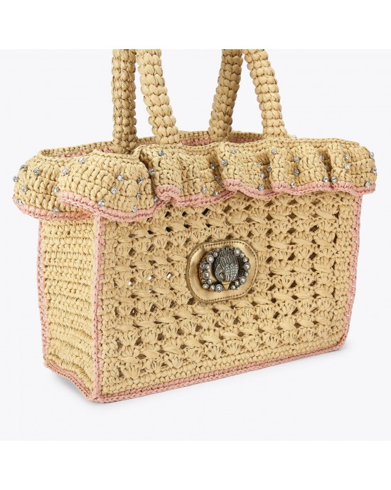 Kurt Geiger Chelsea Ruffle Tote Beige Τσάντα