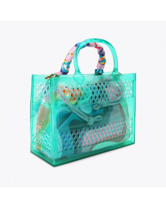 Kurt Geiger Small Jelly Tote Pale Green Τσάντα