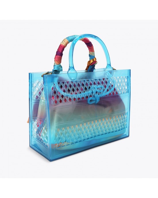 Kurt Geiger Small Jelly Tote Blue Τσάντα