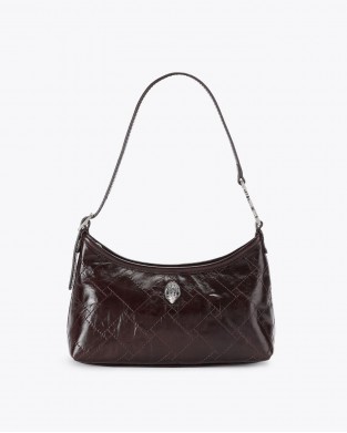 Kurt Geiger Sling Vinyl Shoulder Dark Brown Τσάντα Ώμου